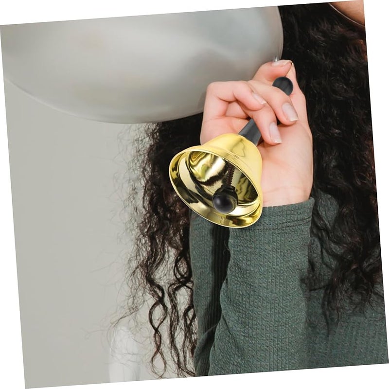 Golden Metal Hand Bell With Handle For Christmas Parties School Events Home Decor - Image 5